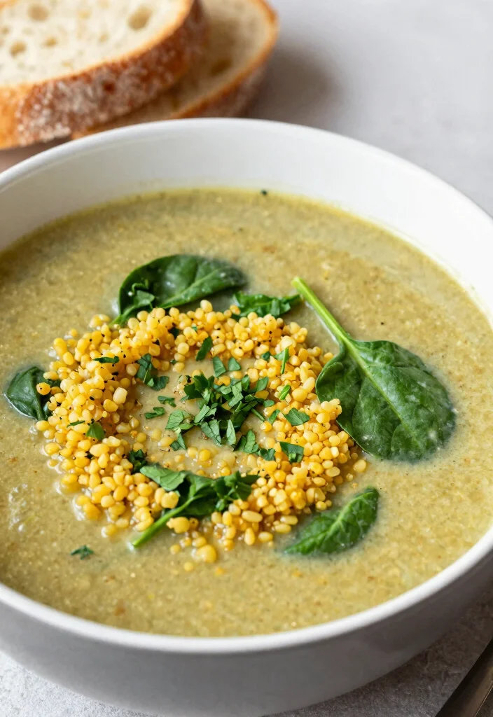 10 Vegan Bulgur Recipes for Hearty Plant Based Meals - 9. Bulgur and Spinach Soup 1