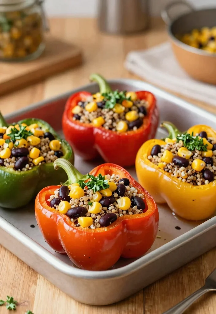 10 Vegan Hobbit Recipes Inspired by Cozy Comfort Food - 7. Baked Stuffed Bell Peppers 1