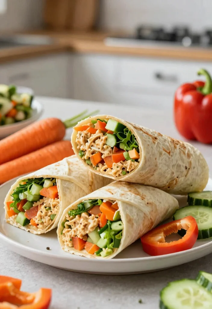 10 Vegan Hobbit Recipes Inspired by Cozy Comfort Food - 8. Crunchy Veggie and Hummus Wraps 1