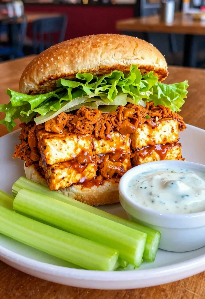 10 Vegan Tofu Sandwich Recipes for Protein Packed Lunches - 8. Buffalo Tofu Sandwich 1
