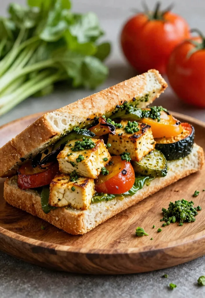 10 Vegan Tofu Sandwich Recipes for Protein Packed Lunches - 9. Roasted Vegetable and Tofu Sandwich 1