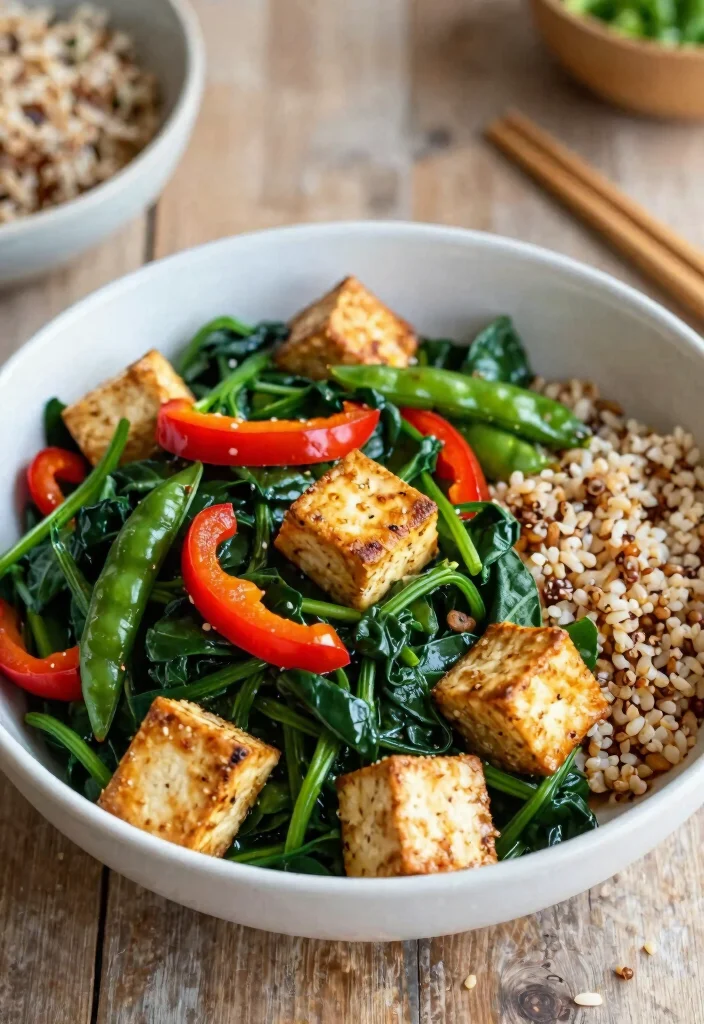 12 Healthy Clean Eating Bowl Recipes for Balanced Nutrition - 3. Spinach and Tofu Stir-Fry Bowl 1