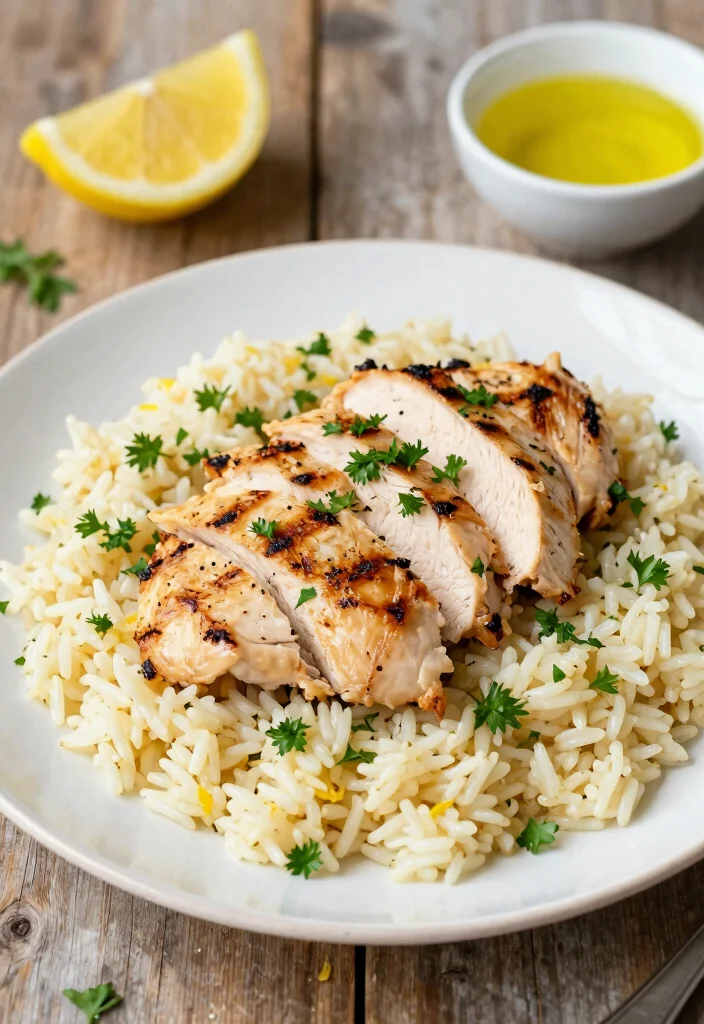 12 Healthy White Rice Recipes for Balanced Everyday Meals - 2. Lemon Garlic Rice with Grilled Chicken 1