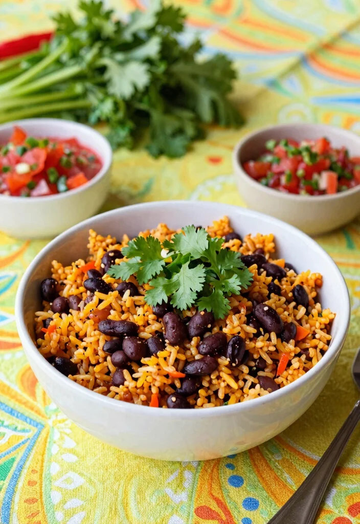 12 Healthy White Rice Recipes for Balanced Everyday Meals - 4. Spicy Rice and Black Bean Bowl 1