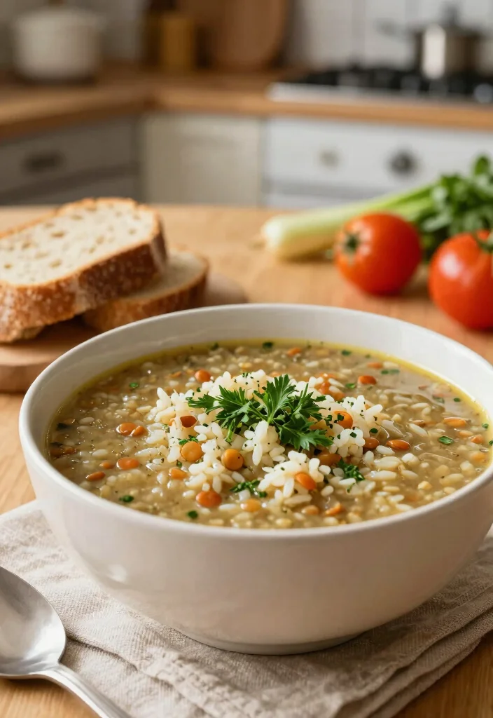 12 Healthy White Rice Recipes for Balanced Everyday Meals - 7. Rice and Lentil Soup 1