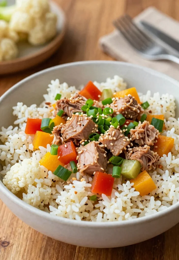 12 Keto Tuna Recipes for Easy Protein Packed Meals - 5. Tuna and Cauliflower Rice Bowl 1