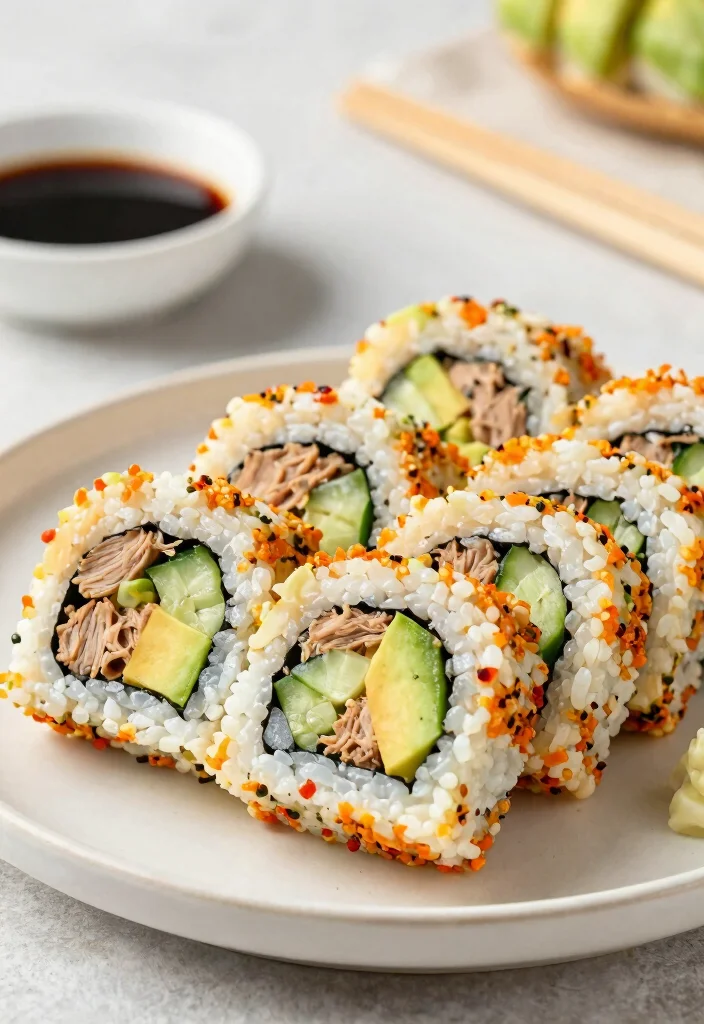 12 Keto Tuna Recipes for Easy Protein Packed Meals - 8. Spicy Tuna Sushi Rolls (Keto Version) 1