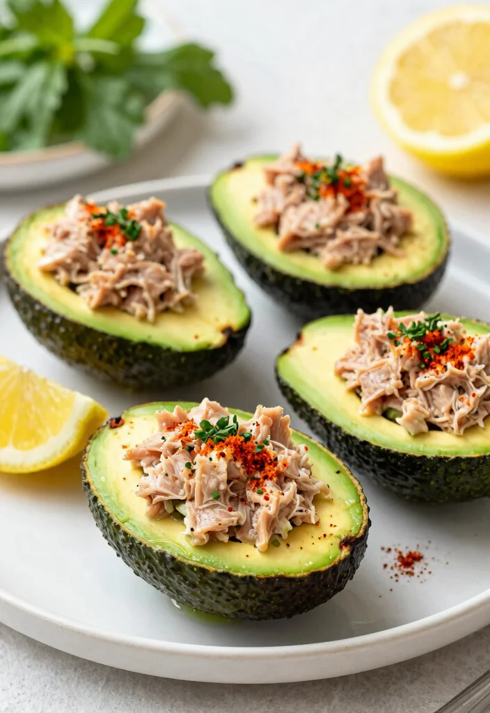 12 Keto Tuna Recipes for Easy Protein Packed Meals - 9. Tuna Salad Stuffed Avocados 1