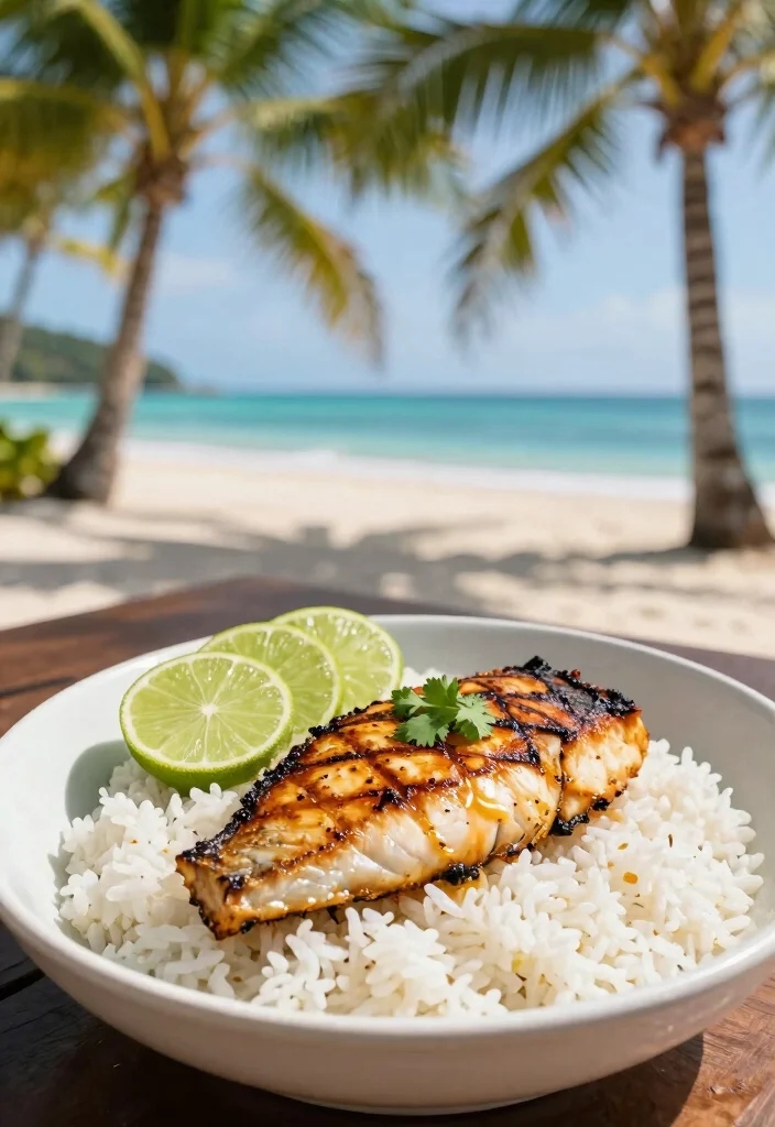 12 Lime Dinner Recipes with Bright Fresh Flavor - 3. Coconut Lime Rice with Grilled Mahi-Mahi 1