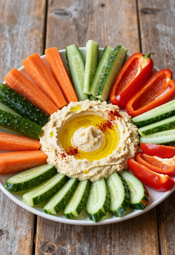 12 Mediterranean Dinner Recipes for Fresh Healthy Meals - 4. Lemon Garlic Hummus with Veggies 1