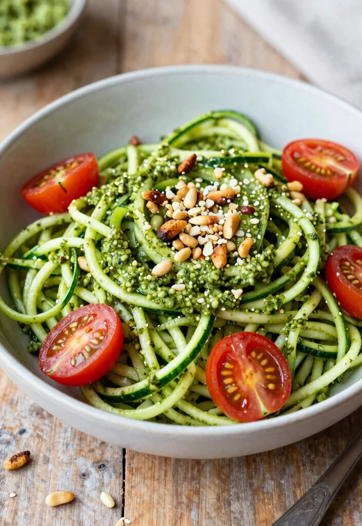 12 Noom Dinner Recipes for Balanced Weight Friendly Eating - 10. Pesto Zoodle Salad 1