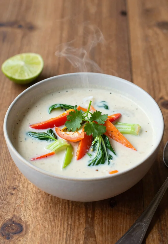 12 Noom Dinner Recipes for Balanced Weight Friendly Eating - 12. Thai Coconut Soup with Vegetables 1