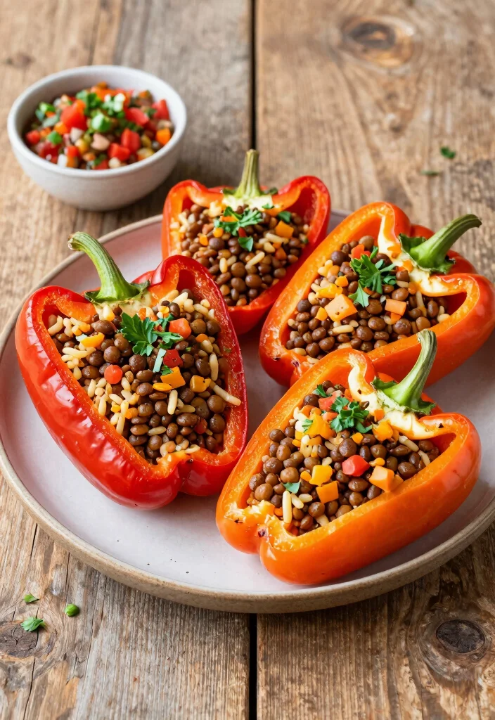 12 Noom Dinner Recipes for Balanced Weight Friendly Eating - 5. Spicy Lentil Stuffed Peppers 1
